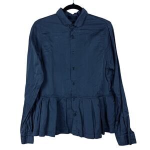 CP Shades Gray Boxy Pleated Long Sleeve Oversized Button Down Shirt Size Large